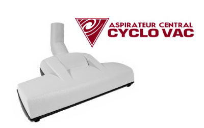 Balais à air gratuit à l’achat d’un ensemble aspirateur central avec boyau et accessoires de marque CycloVac ou MVac. logo